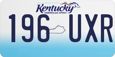 KY license plate 196UXR