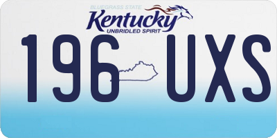KY license plate 196UXS