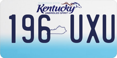KY license plate 196UXU