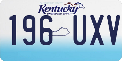 KY license plate 196UXV