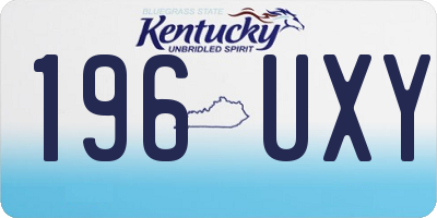 KY license plate 196UXY