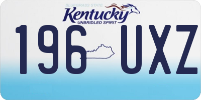 KY license plate 196UXZ