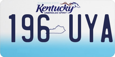 KY license plate 196UYA