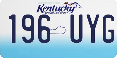 KY license plate 196UYG