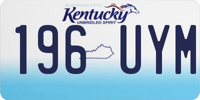 KY license plate 196UYM