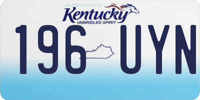 KY license plate 196UYN