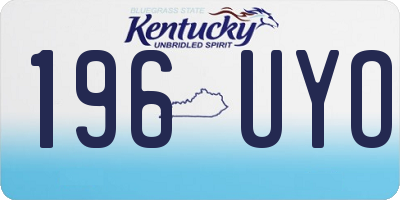 KY license plate 196UYO