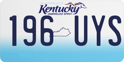 KY license plate 196UYS