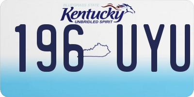 KY license plate 196UYU
