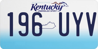 KY license plate 196UYV