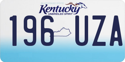 KY license plate 196UZA