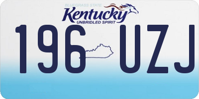 KY license plate 196UZJ