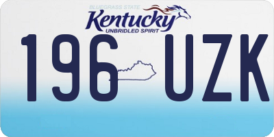KY license plate 196UZK