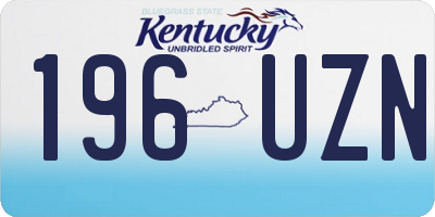 KY license plate 196UZN