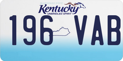 KY license plate 196VAB