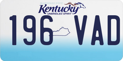 KY license plate 196VAD
