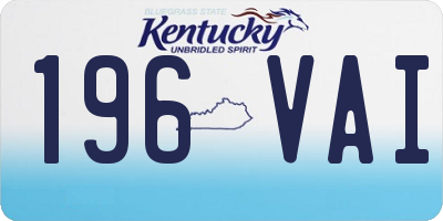 KY license plate 196VAI