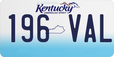 KY license plate 196VAL