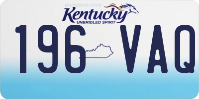 KY license plate 196VAQ