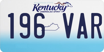 KY license plate 196VAR