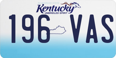 KY license plate 196VAS