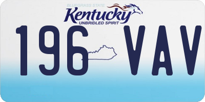 KY license plate 196VAV
