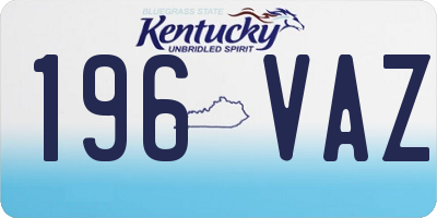 KY license plate 196VAZ