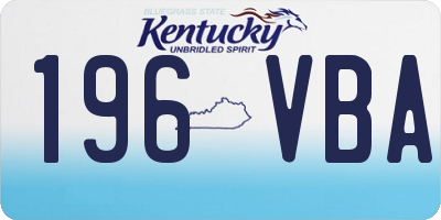 KY license plate 196VBA