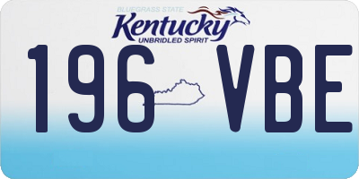 KY license plate 196VBE