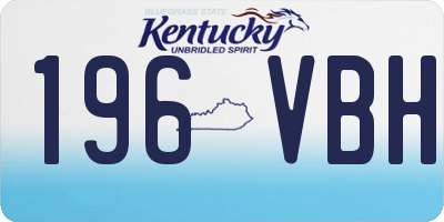 KY license plate 196VBH