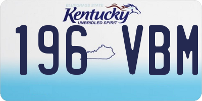 KY license plate 196VBM