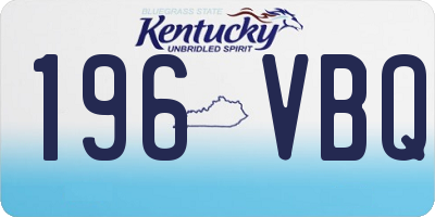 KY license plate 196VBQ