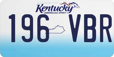 KY license plate 196VBR