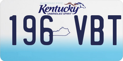 KY license plate 196VBT