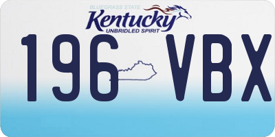 KY license plate 196VBX