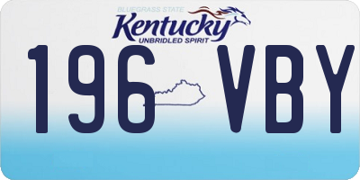 KY license plate 196VBY