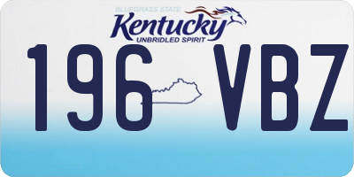 KY license plate 196VBZ