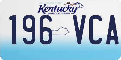 KY license plate 196VCA