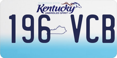 KY license plate 196VCB