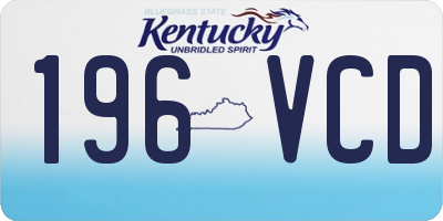 KY license plate 196VCD