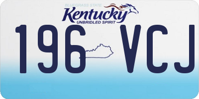 KY license plate 196VCJ