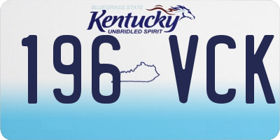 KY license plate 196VCK