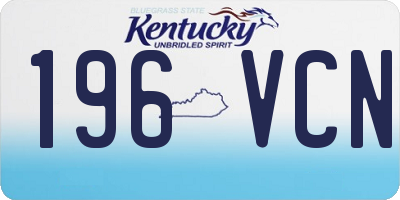KY license plate 196VCN
