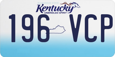 KY license plate 196VCP