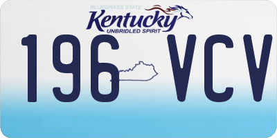 KY license plate 196VCV