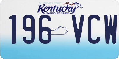 KY license plate 196VCW
