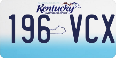 KY license plate 196VCX