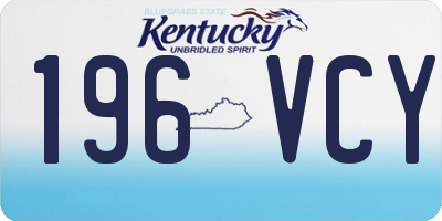 KY license plate 196VCY