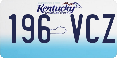 KY license plate 196VCZ