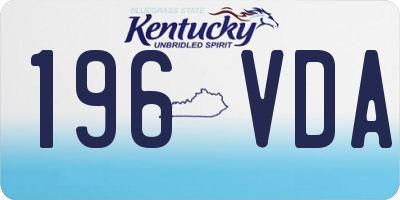 KY license plate 196VDA